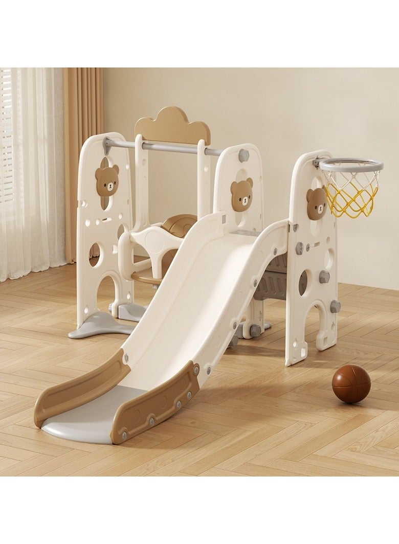 FULL JOY Children's Slide and Swing Set with Basketball Hoop 3*1 ,Indoor and outdoor playground set for toddlers, climbing play set for kids - Image 2
