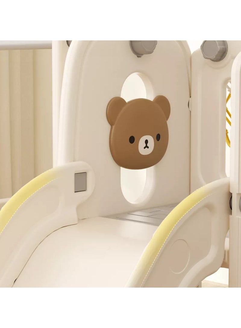 FULL JOY Children's Slide and Swing Set with Basketball Hoop 3*1 ,Indoor and outdoor playground set for toddlers, climbing play set for kids - Image 3