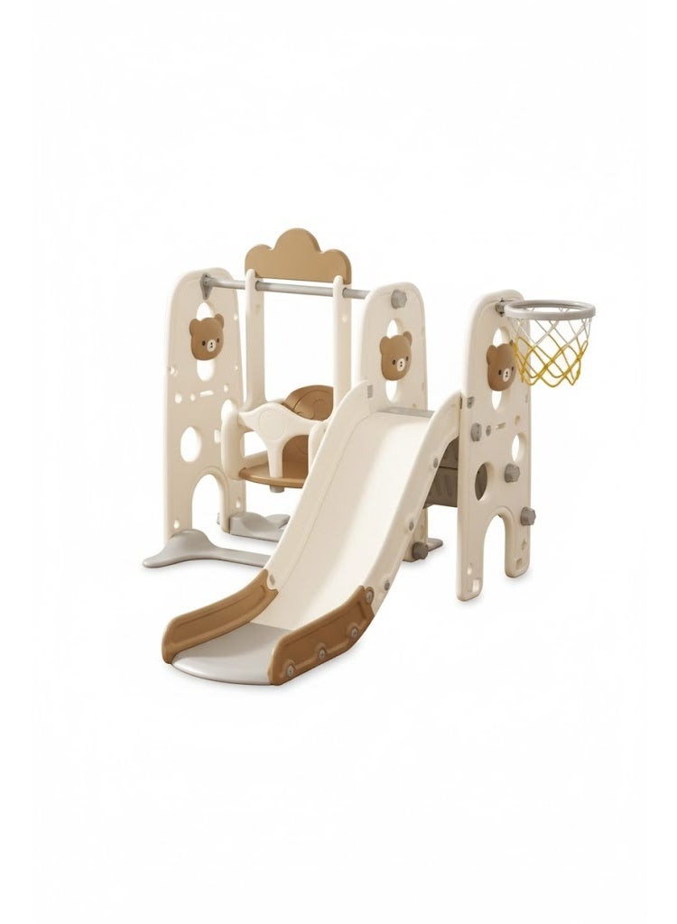 FULL JOY Children's Slide and Swing Set with Basketball Hoop 3*1 ,Indoor and outdoor playground set for toddlers, climbing play set for kids - Image 5