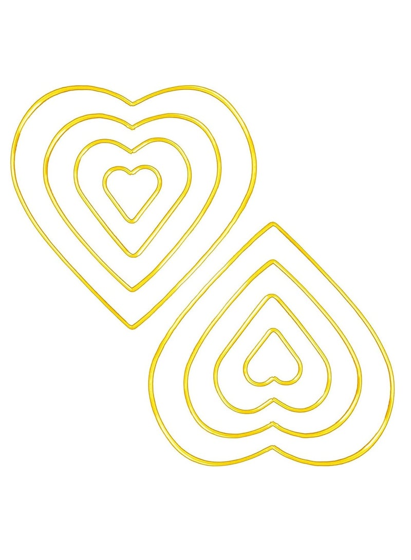 SYOSI 8 Metal Rings Golden Hoop Craft Heart-Shaped Ring Lace Pendant Wedding Wreath Decoration Dream Catcher Supplies Creation DIY Crafts  - Image 1