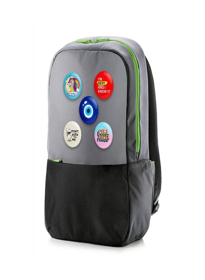 JIGARI Designer Theme Printed Badges with Steel Pin | Multicolor Designer Combo for Bags, T-Shirts, and Hats | Perfect for Boys, Girls and Adults | Pin Batches & Pin Badge for Fans (Girly, Girly (P-01) - Pack of 05, 58mm - Sparkle Lamination) - Image 4