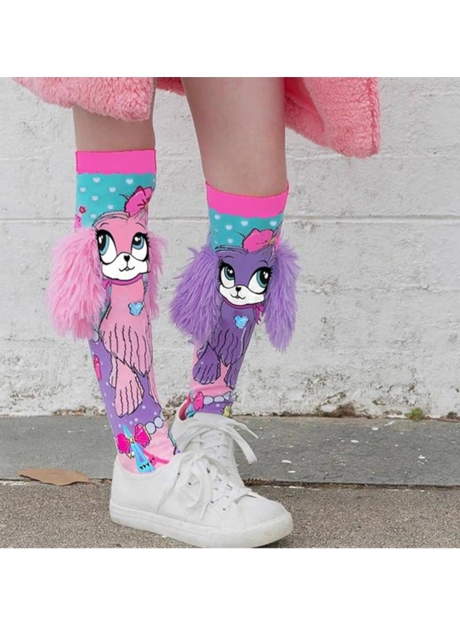 Crazy Socks for Girls Kids Knee High Socks Funny Socks Dog Ear Mid Socks Cute Animal Patterns Stretch Socks - Image 3