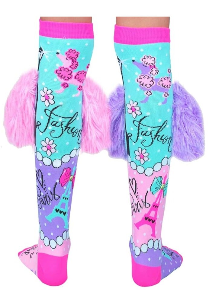 Crazy Socks for Girls Kids Knee High Socks Funny Socks Dog Ear Mid Socks Cute Animal Patterns Stretch Socks - Image 5
