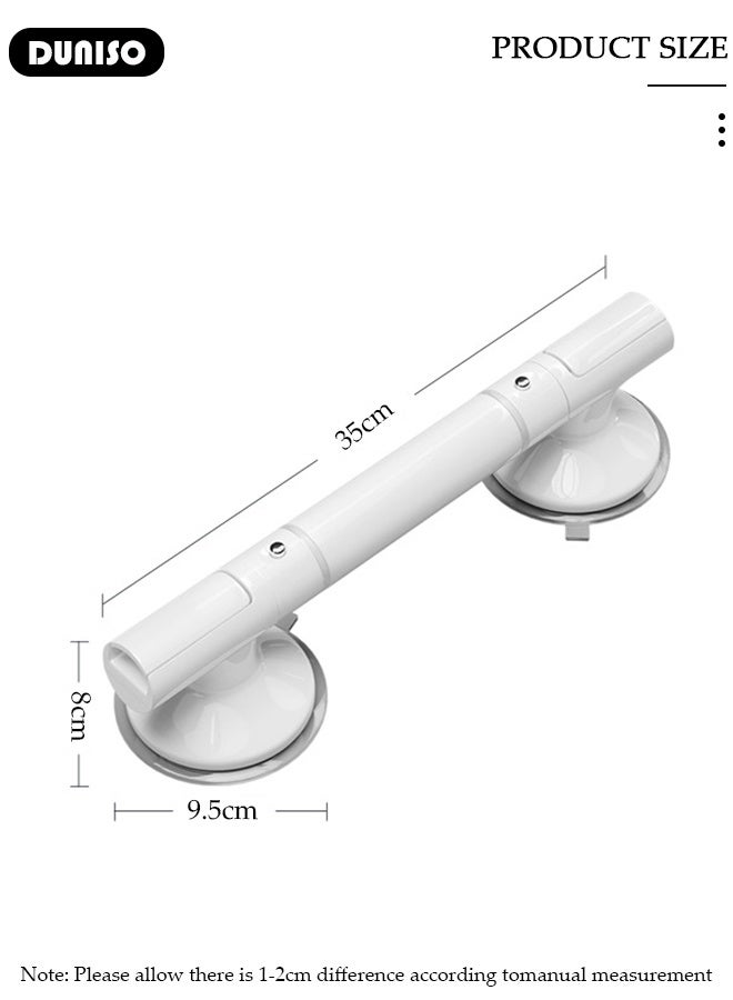 DUNISO Bathroom Suction Cup Shower Handrail for Disabled and Elderly Removable Detachable Shower Handle without Drilling Anti-slip Safety Grab Bars for Home Bathroom Toilet  - Image 2