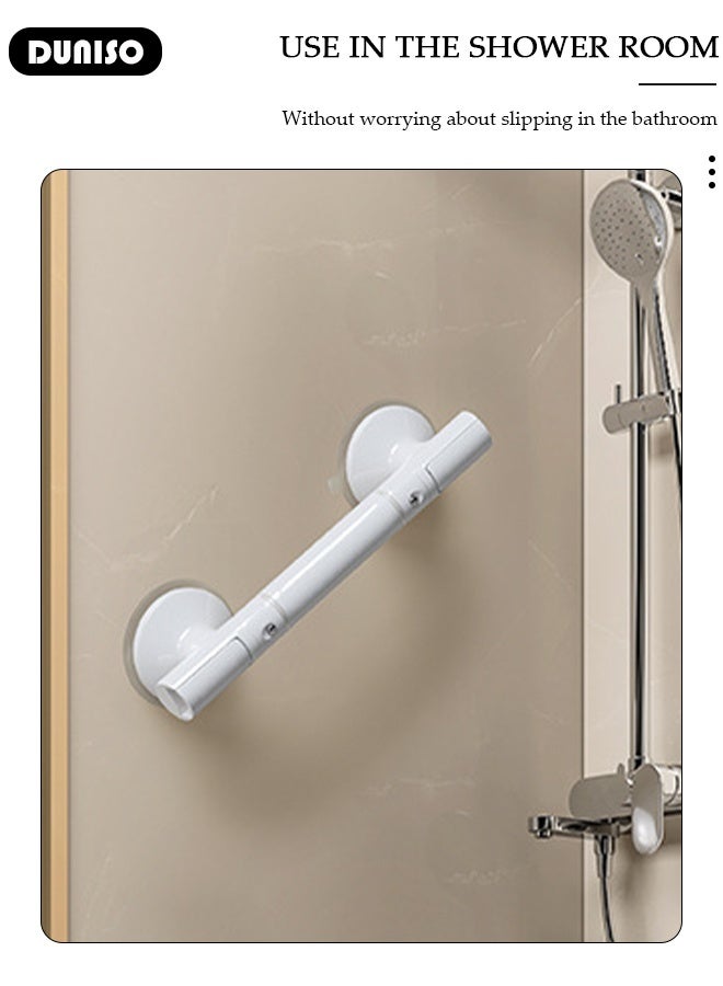 DUNISO Bathroom Suction Cup Shower Handrail for Disabled and Elderly Removable Detachable Shower Handle without Drilling Anti-slip Safety Grab Bars for Home Bathroom Toilet  - Image 4