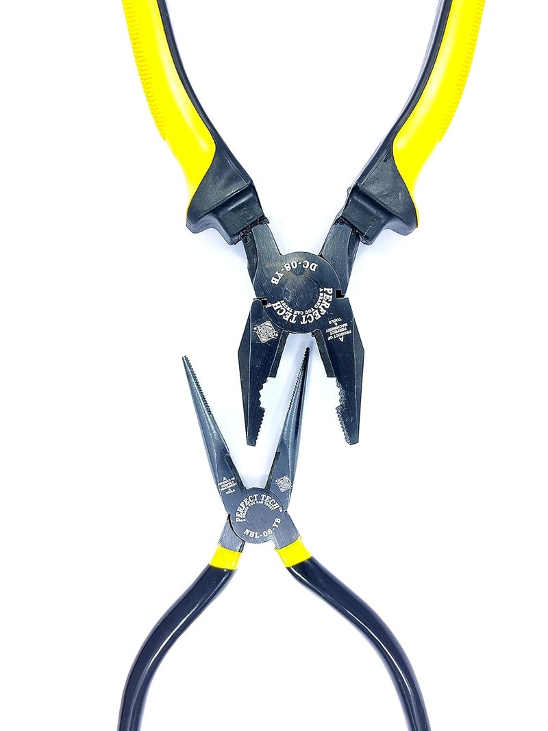 PERFECT TECH Combination Cutting Plier | Cutting Plier | Anti-Rust Properties For Gripping | Industrial & Plumber Hand Tools | Pliers For Home Tool Kit | Double Dip Set Tools (DC-08-YB & NBL-06-YB) - Image 4