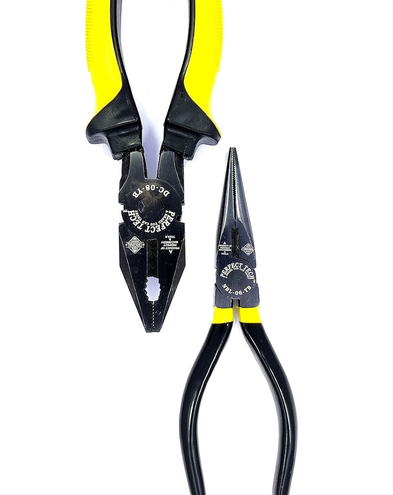 PERFECT TECH Combination Cutting Plier | Cutting Plier | Anti-Rust Properties For Gripping | Industrial & Plumber Hand Tools | Pliers For Home Tool Kit | Double Dip Set Tools (DC-08-YB & NBL-06-YB) - Image 3