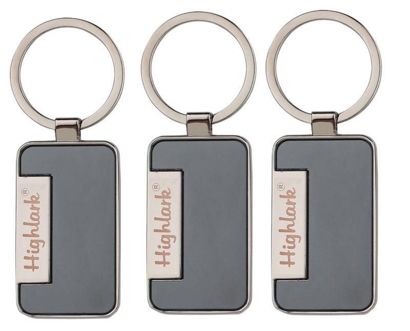 Highlark Metal Keyring & Keychain | Key Chain For Home, Office, Car & Bike | All Vehicles Compatible Keychain | Heavy Duty Key Chain For Men & Women (Pack of 3) - Image 1