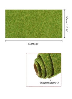 MECCANIXITY MECCANIXITY Artificial Model Grass Mat 13.8" x 39" Yellow Green Realistic Fake Turf for Garden Lawn Decoration Model  - Image 2