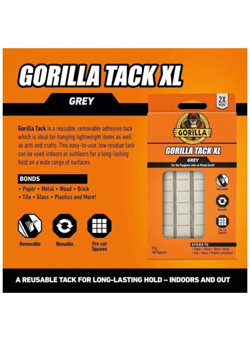 Gorilla Mounting Putty XL – 168 Pre-Cut Adhesive Squares (112g) – Reusable Indoor & Outdoor Mounting Putty - Image 3