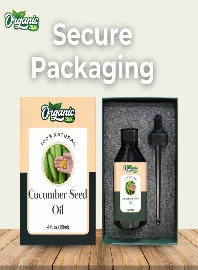 Organic Zing Cucumber Seed (Cucumis sativus) Oil | Pure & Natural Carrier Oil for Skincare, Hair Care & Massage - 118ml/3.99fl oz - Image 5