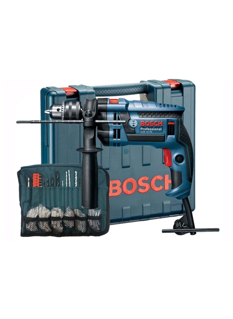 BOSCH Bosch GSB 16 RE Professional Corded Impact Drill, 06012281L1 (750 W) + Accessory Set (100 Pc.)  - Image 1