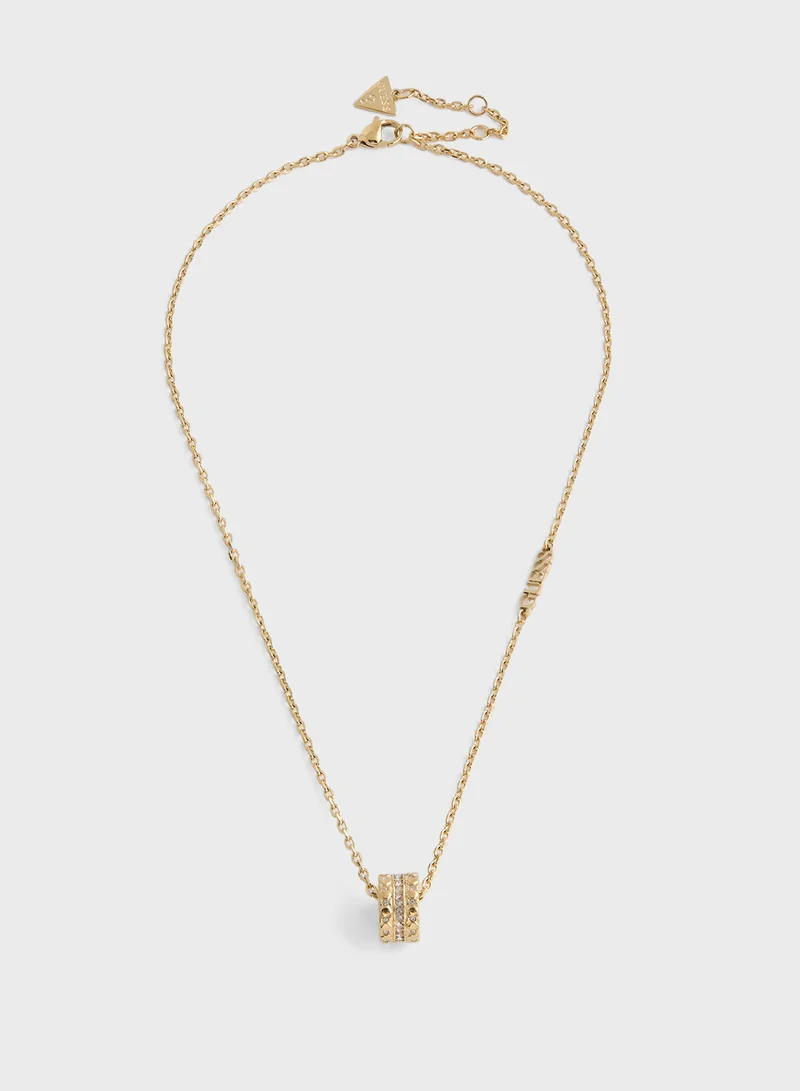 جس Pendent Drop Detail Long Necklace