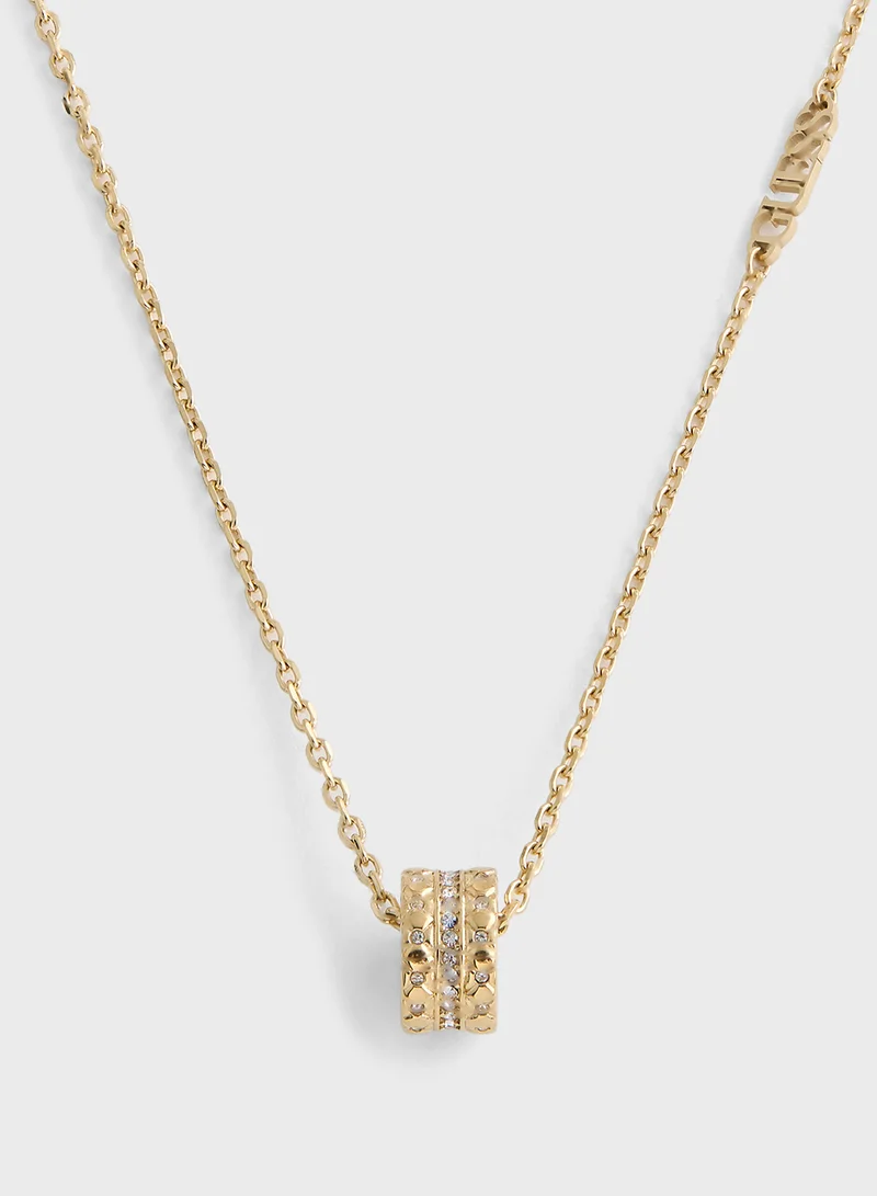 جس Pendent Drop Detail Long Necklace