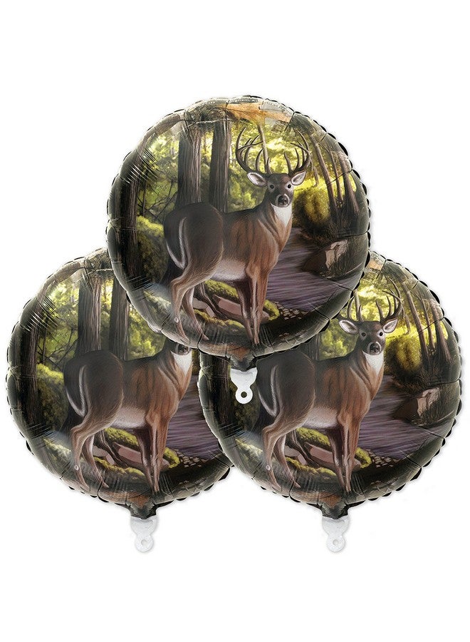Havercamp Buck Party Balloons (3 pcs.)! 3 Deer (18") Mylar Balloons in Next Camo pattern. Camouflage Motif with Beautiful Buck. Great for Hunter Themed Party, Birthdays, Graduations, Father's Day. - Image 4