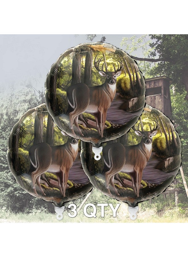 Havercamp Buck Party Balloons (3 pcs.)! 3 Deer (18") Mylar Balloons in Next Camo pattern. Camouflage Motif with Beautiful Buck. Great for Hunter Themed Party, Birthdays, Graduations, Father's Day. - Image 2