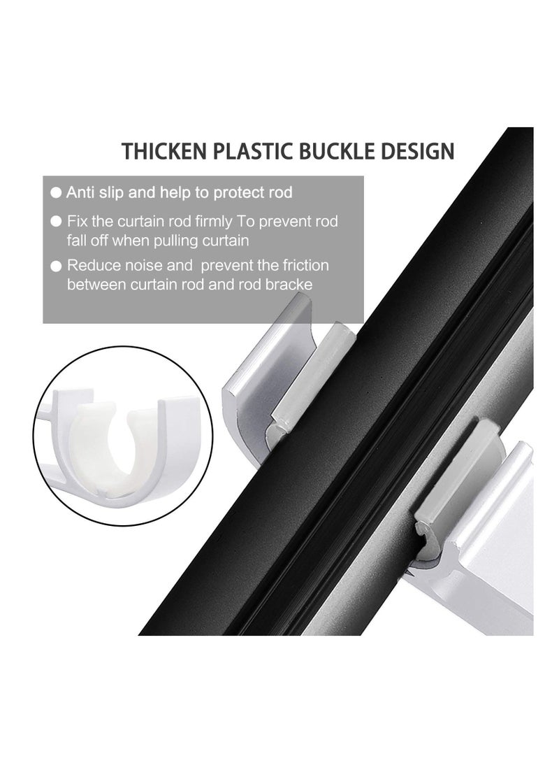 Curtain Rod Bracket, Heavy Duty Curtain Rod Holders for Drapes Wall Heavy Duty,  Single Decorative Drapery Rod Hooks Hanger Fit for 1 to 1.2 Inch Drapes Rod, White (Set of 4) - Image 3