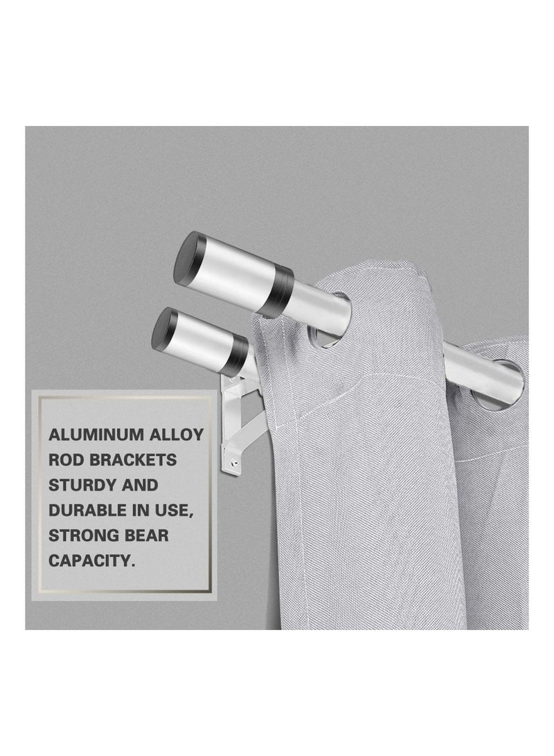 Curtain Rod Bracket, Heavy Duty Curtain Rod Holders for Drapes Wall Heavy Duty,  Single Decorative Drapery Rod Hooks Hanger Fit for 1 to 1.2 Inch Drapes Rod, White (Set of 4) - Image 4