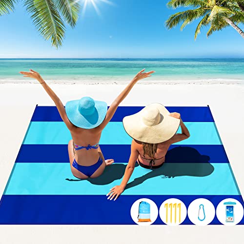 Famstar Famstar Beach Blanket Oversized Extra Large 10X 9Waterproof Sandproof Beach Blanket 28 Adults Lightweight Durable for Travel Camping Hiking Picnic 10X 9 Blue2 