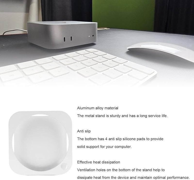 Aluminum Alloy Desktop Computer Stand Riser Anti Slip Cooling Mount for M4 PC Host - Image 5