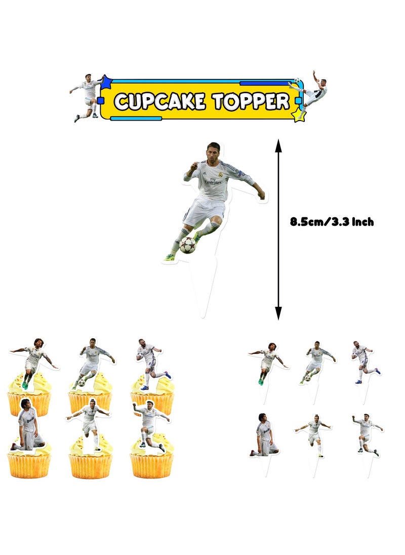 General - Real Madrid Theme Birthday Party Decoration Fan Boy Football Team Birthday Flag Cake Card Balloon Decoration - Image 1