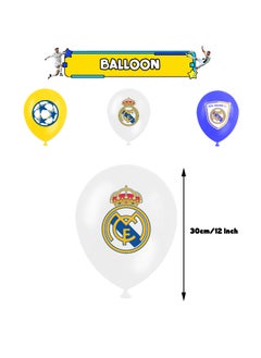 General Real Madrid Theme Birthday Party Decoration Fan Boy Football Team Birthday Flag Cake Card Balloon Decoration  - Image 4