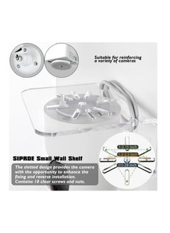 XiuWoo Acrylic Small Wall Shelf Set of 3 for Speakers, Toys, Universal Adhesive Shelf Easy to Install No Drill, with Cable Clips, Clear  - Image 3