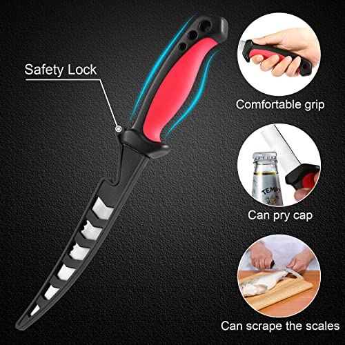 Sidomma 2 pcs Fishing Fillet Knife Set Stainless Steel 6.5 Inch Pro Fish Knife for Filleting, Fishing Gear, Fishing Tool Set, Fishing Sccessories Gifts for Men - Image 5