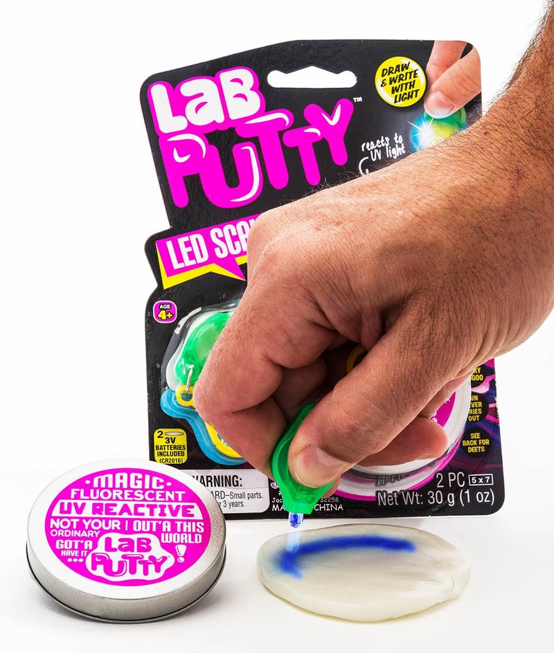 Ja-Ru JA-RU Lab Putty Assorted  Its Magnetic  Heat Sensitive  Crystal Clear  UV Sensitive  Glow in The Dark (5 Pack) Crazy Stress Putty Sensory. Includes Sticker 9578  9574  9575  9576  9577s - Image 2