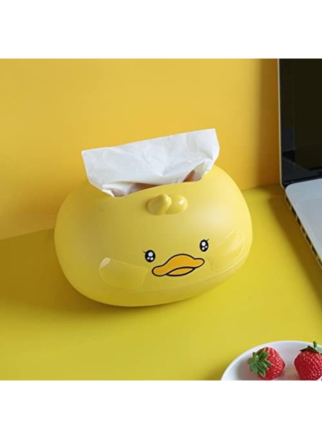 Cartoon Duck Tissue Box Cover - Decorative Desktop Organizer & Tissue Holder for Home, Office & Kids' Room (Yellow) - Image 5