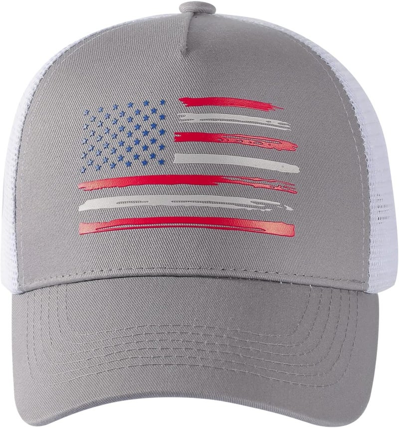 VIONLAN Baseball Cap American Flag Trucker Hat for Men Women 3D Embossed Logo Adjustable Outdoor Mesh Snapback Hat - Image 2