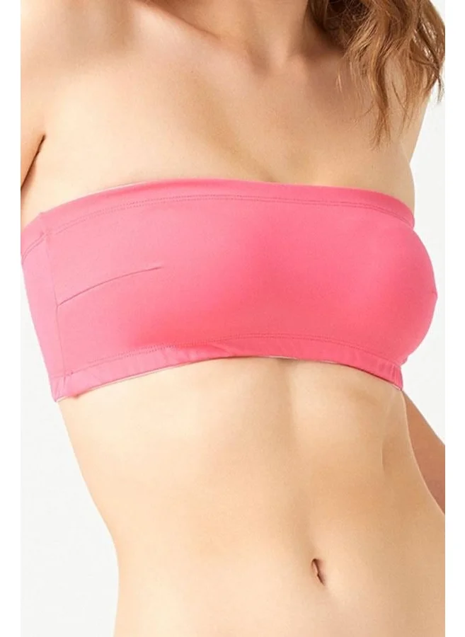 كوتن هيل Strapless Crop Top Bustier Pink