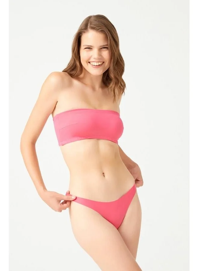 كوتن هيل Strapless Crop Top Bustier Pink