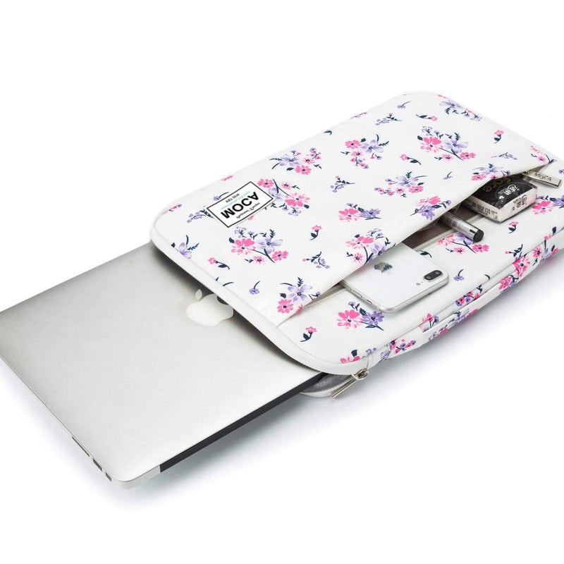 Moca Bag Sleeve for 13 13.3 inch MacBook Air Pro Retina 13 13.3 inch a1466 a1369 a1502 MacBook 13 13.3 inch Sleeve Bag Cover (Pink Flower, 13.3 inch MacBook/Laptops) - Image 3