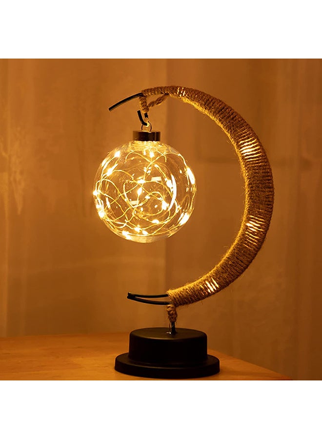 O Ozone ضوء الليل LED قمر عيد مبارك، مصباح قمر معلق، مصباح قمري مسحور، أضواء قمر LED لغرفة النوم، زينة رمضان، ديكور منزلي، زينة عيد - Image 1