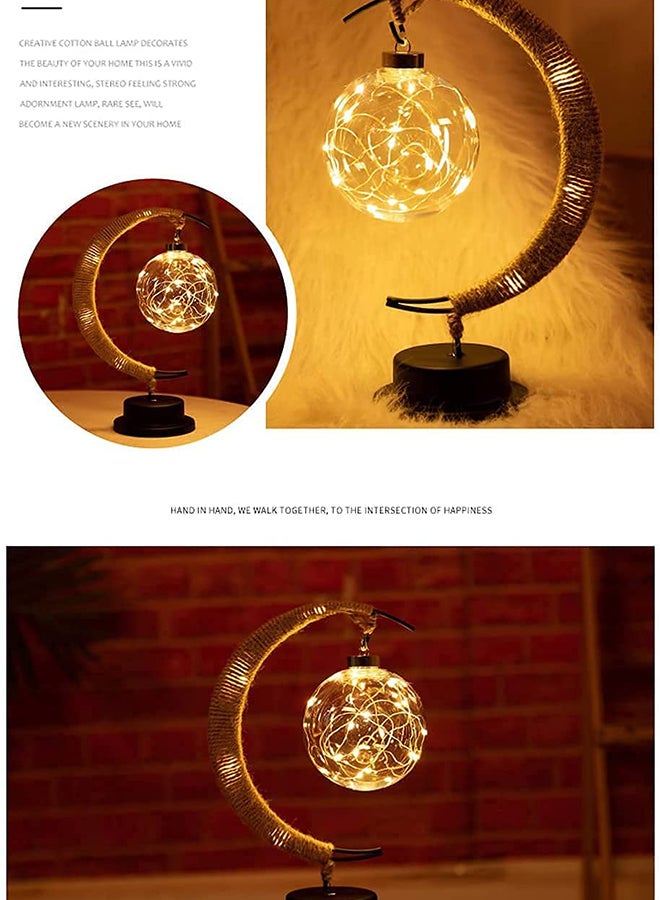 O Ozone ضوء الليل LED قمر عيد مبارك، مصباح قمر معلق، مصباح قمري مسحور، أضواء قمر LED لغرفة النوم، زينة رمضان، ديكور منزلي، زينة عيد - Image 3