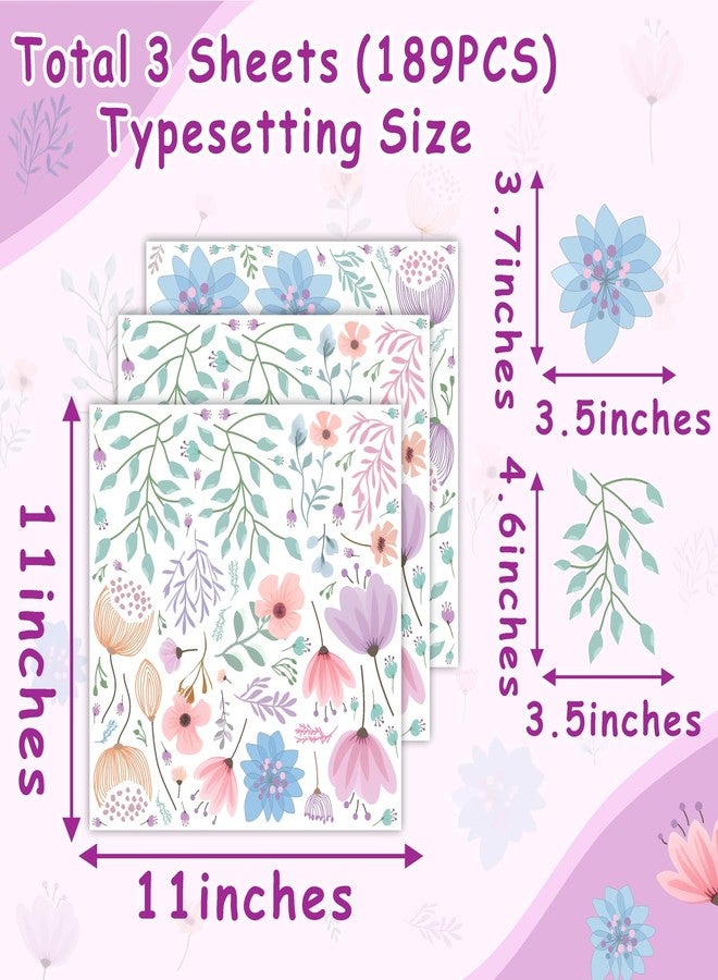 Kazova Watercolor Flower Wall Stickers, Small Floral Wall Decals Boho Wildflower Peel and Stick, Removable Vinyl Flower Stickers for Nursery Bedroom Living Room Wall Decor - Image 4