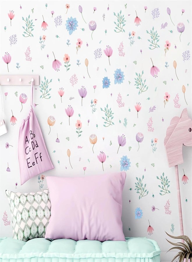 Kazova Watercolor Flower Wall Stickers, Small Floral Wall Decals Boho Wildflower Peel and Stick, Removable Vinyl Flower Stickers for Nursery Bedroom Living Room Wall Decor - Image 1