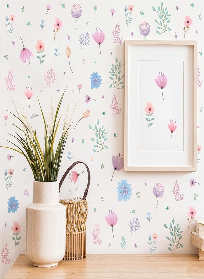 Kazova Watercolor Flower Wall Stickers, Small Floral Wall Decals Boho Wildflower Peel and Stick, Removable Vinyl Flower Stickers for Nursery Bedroom Living Room Wall Decor - Image 3