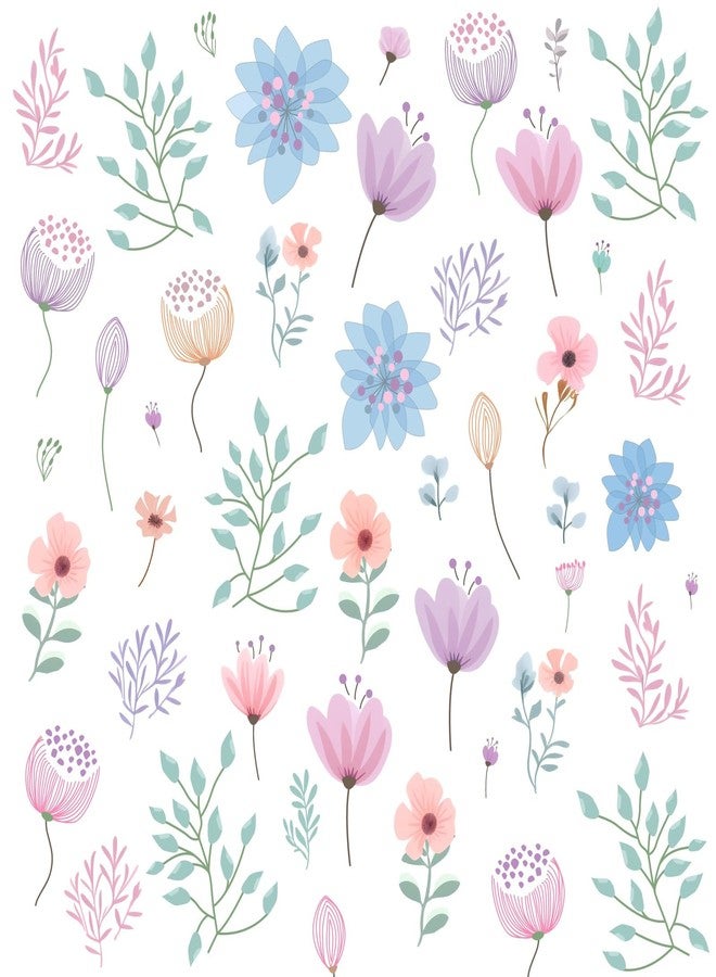 Kazova Watercolor Flower Wall Stickers, Small Floral Wall Decals Boho Wildflower Peel and Stick, Removable Vinyl Flower Stickers for Nursery Bedroom Living Room Wall Decor - Image 2