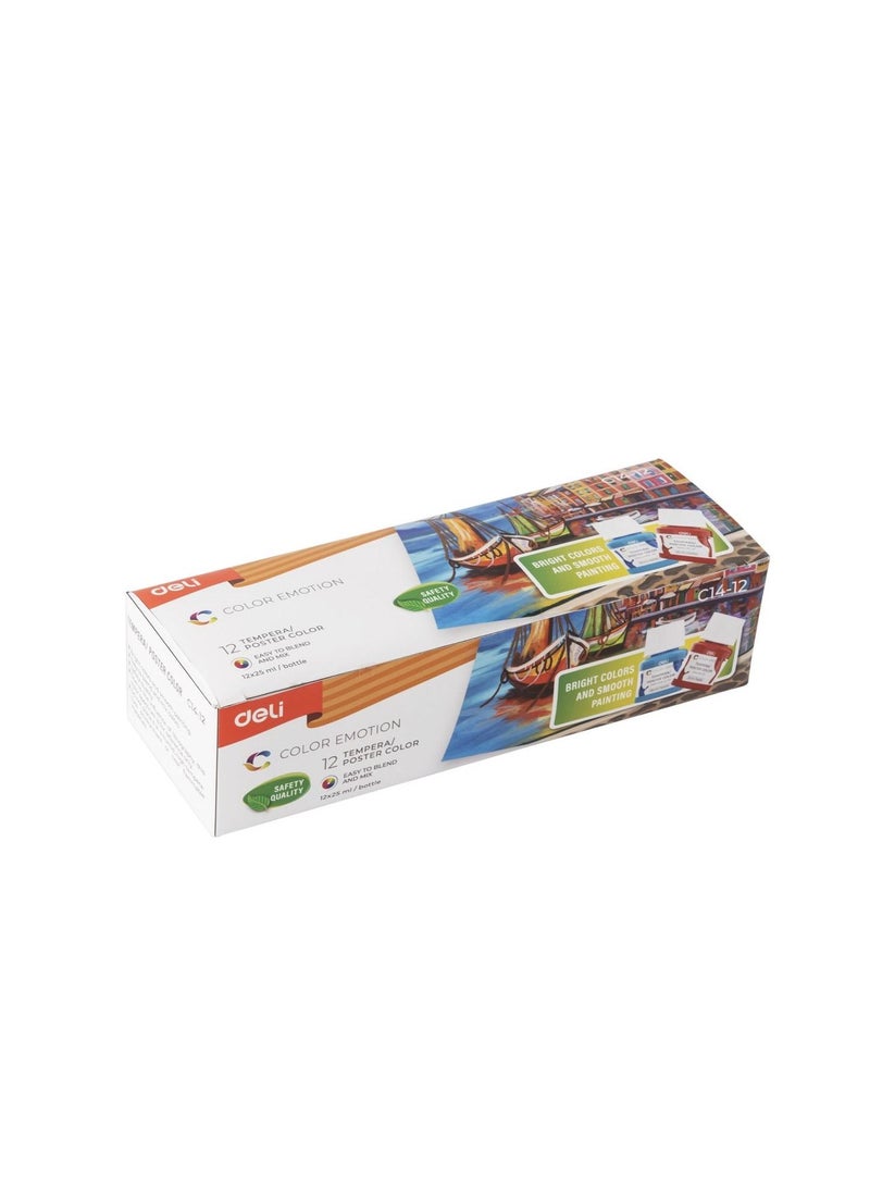 Deli ألوان غواش 12 قطعة 25 مل لكل زجاجة