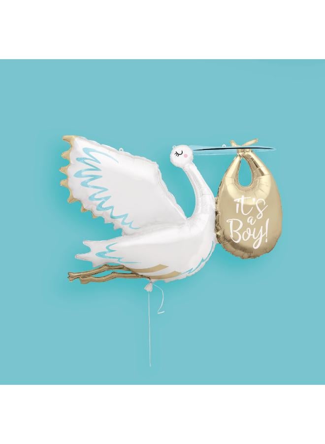 Unique Stork It'S A Boy Giant 62" Foil Balloon - Image 2