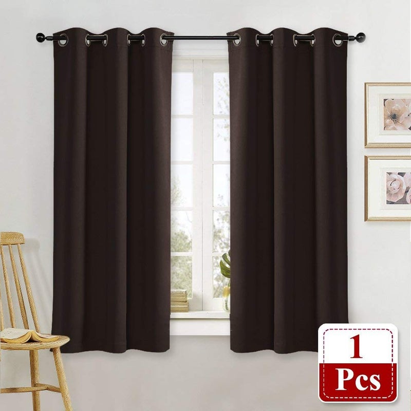 NICETOWN Thermal Insulated Blackout Curtain and Drapery Triple Weave Soundproof Solid Ring Top Window Drape for Bedroom (Sold Individually  42 inches by 63 inch  Toffee Brown) - Image 2