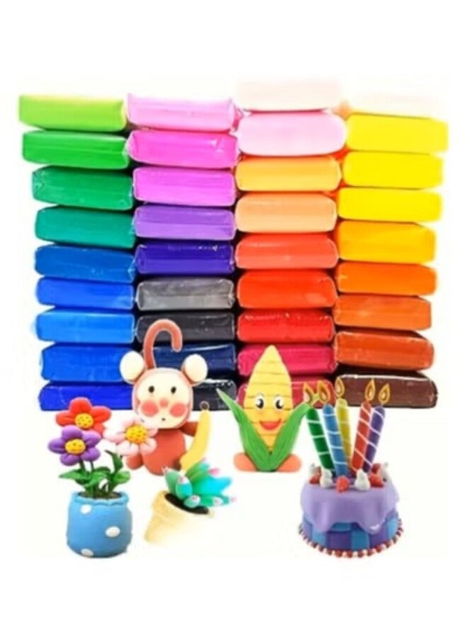 48 Colors Plasticine with 3 Sculpting Tools, Air Dry Clay, Modeling Clay Kit, DIY Plasticine for Children Education - Image 2