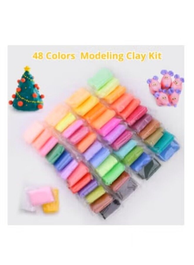 48 Colors Plasticine with 3 Sculpting Tools, Air Dry Clay, Modeling Clay Kit, DIY Plasticine for Children Education - Image 4