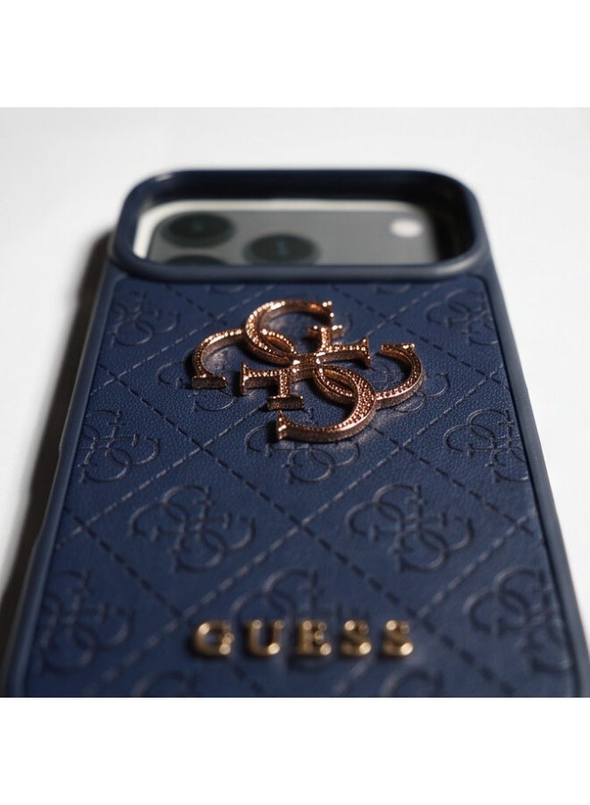 جراب خلفي GUESS 4G Metal Logo لهاتف iPhone 16 Pro Max لون كحلي - Image 3
