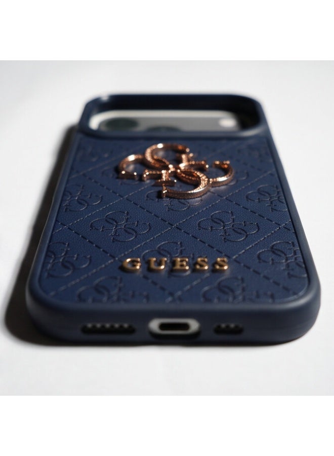 جراب خلفي GUESS 4G Metal Logo لهاتف iPhone 16 Pro Max لون كحلي - Image 1