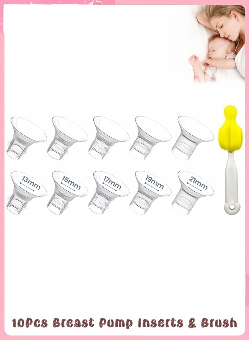 ColaBear 10 PCS Breast Milk Pump Inserts 13/15/17/19/21mm for 24mm Shields, Compatible with Most Breast Pumps,Essential Sizing Kit for Breast Milk Pump Inserts Replacement Accessories - Image 1