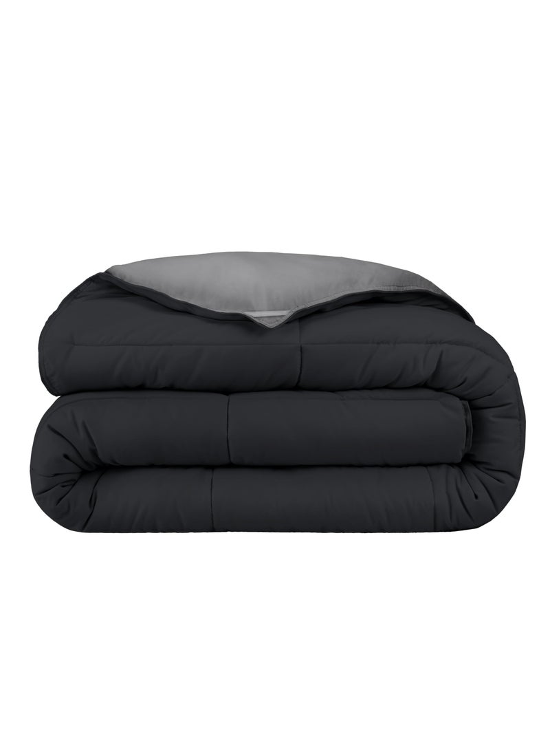 Bare Home Bare Home Full Comforter  Reversible Colors  Goose Down Alternative  UltraSoft  Premium 1800 Series  All Season Warmth  Bedding Comforter Full BlackGrey 