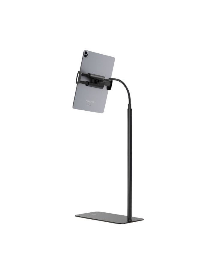 إيونتو حامل معدني كامل للأجهزة اللوحية والهواتف مع رقبة قابلة للثني - حامل قابل لتعديل الارتفاع حتى 117 سم، وحامل قابل للتمديد حتى 20 سم للاستخدام المنزلي والمكتبي وبجانب السرير - Image 3